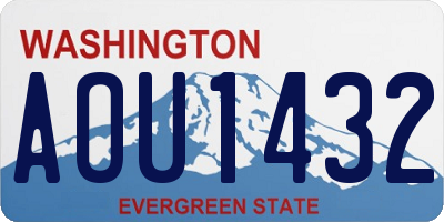 WA license plate AOU1432
