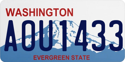 WA license plate AOU1433