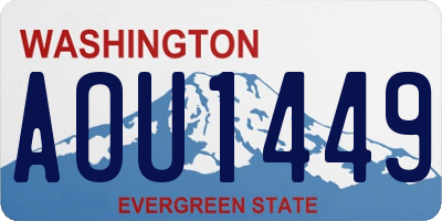 WA license plate AOU1449