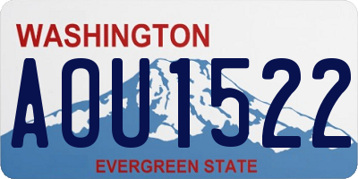 WA license plate AOU1522
