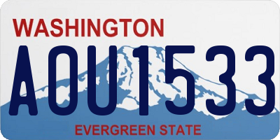 WA license plate AOU1533