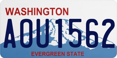 WA license plate AOU1562