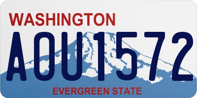 WA license plate AOU1572