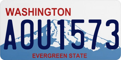 WA license plate AOU1573
