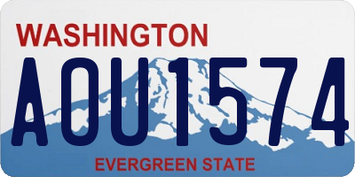 WA license plate AOU1574
