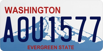 WA license plate AOU1577
