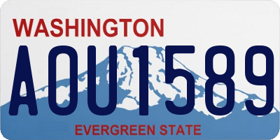 WA license plate AOU1589