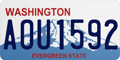 WA license plate AOU1592