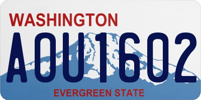 WA license plate AOU1602