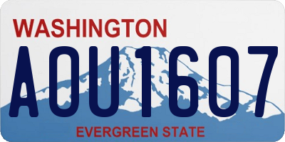 WA license plate AOU1607