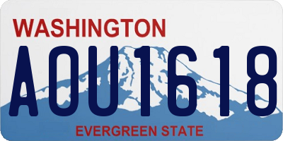 WA license plate AOU1618