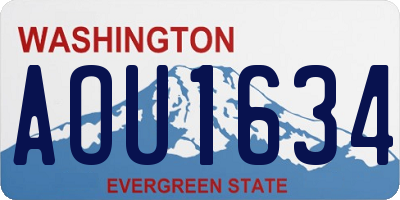 WA license plate AOU1634