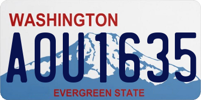 WA license plate AOU1635