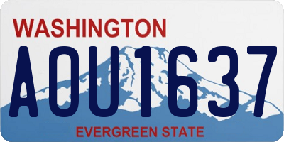 WA license plate AOU1637