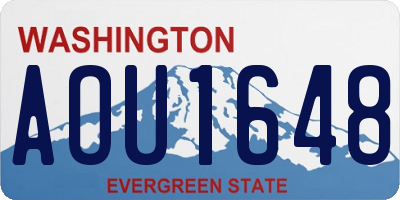 WA license plate AOU1648