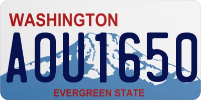 WA license plate AOU1650