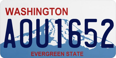 WA license plate AOU1652