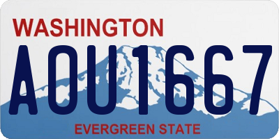 WA license plate AOU1667