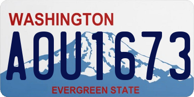 WA license plate AOU1673