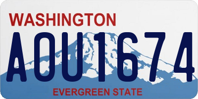 WA license plate AOU1674