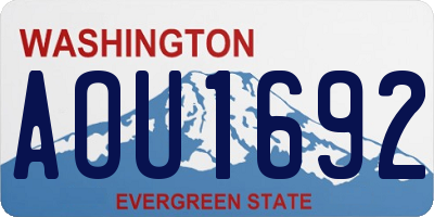 WA license plate AOU1692