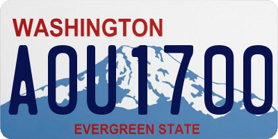 WA license plate AOU1700