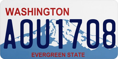 WA license plate AOU1708