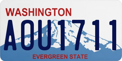 WA license plate AOU1711