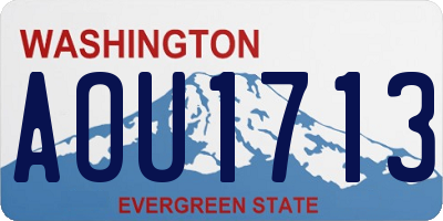 WA license plate AOU1713