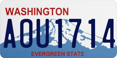 WA license plate AOU1714