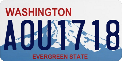 WA license plate AOU1718