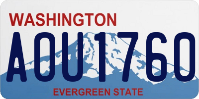 WA license plate AOU1760