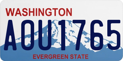 WA license plate AOU1765