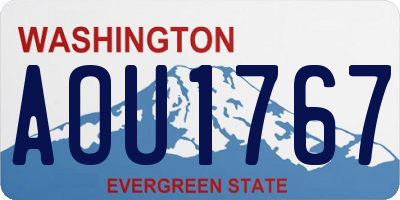 WA license plate AOU1767