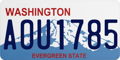 WA license plate AOU1785