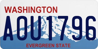 WA license plate AOU1796
