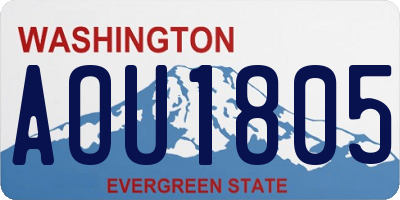 WA license plate AOU1805