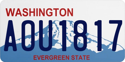 WA license plate AOU1817