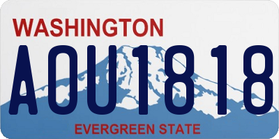 WA license plate AOU1818