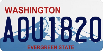 WA license plate AOU1820