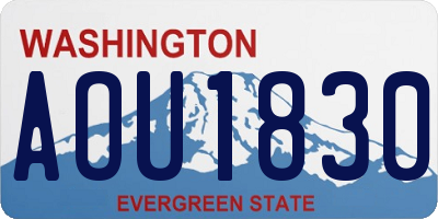 WA license plate AOU1830