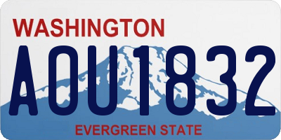 WA license plate AOU1832