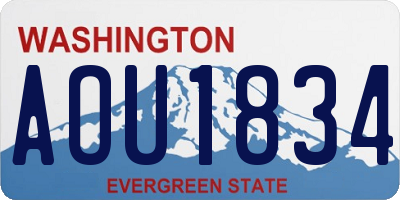 WA license plate AOU1834