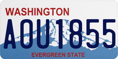 WA license plate AOU1855