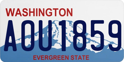 WA license plate AOU1859