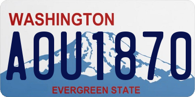 WA license plate AOU1870