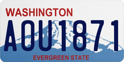 WA license plate AOU1871