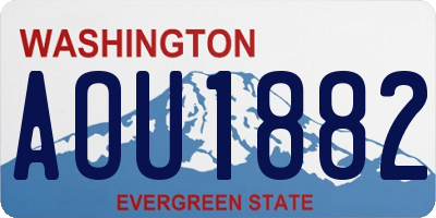 WA license plate AOU1882