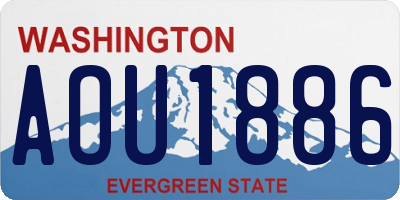 WA license plate AOU1886