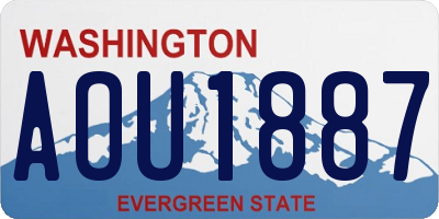 WA license plate AOU1887